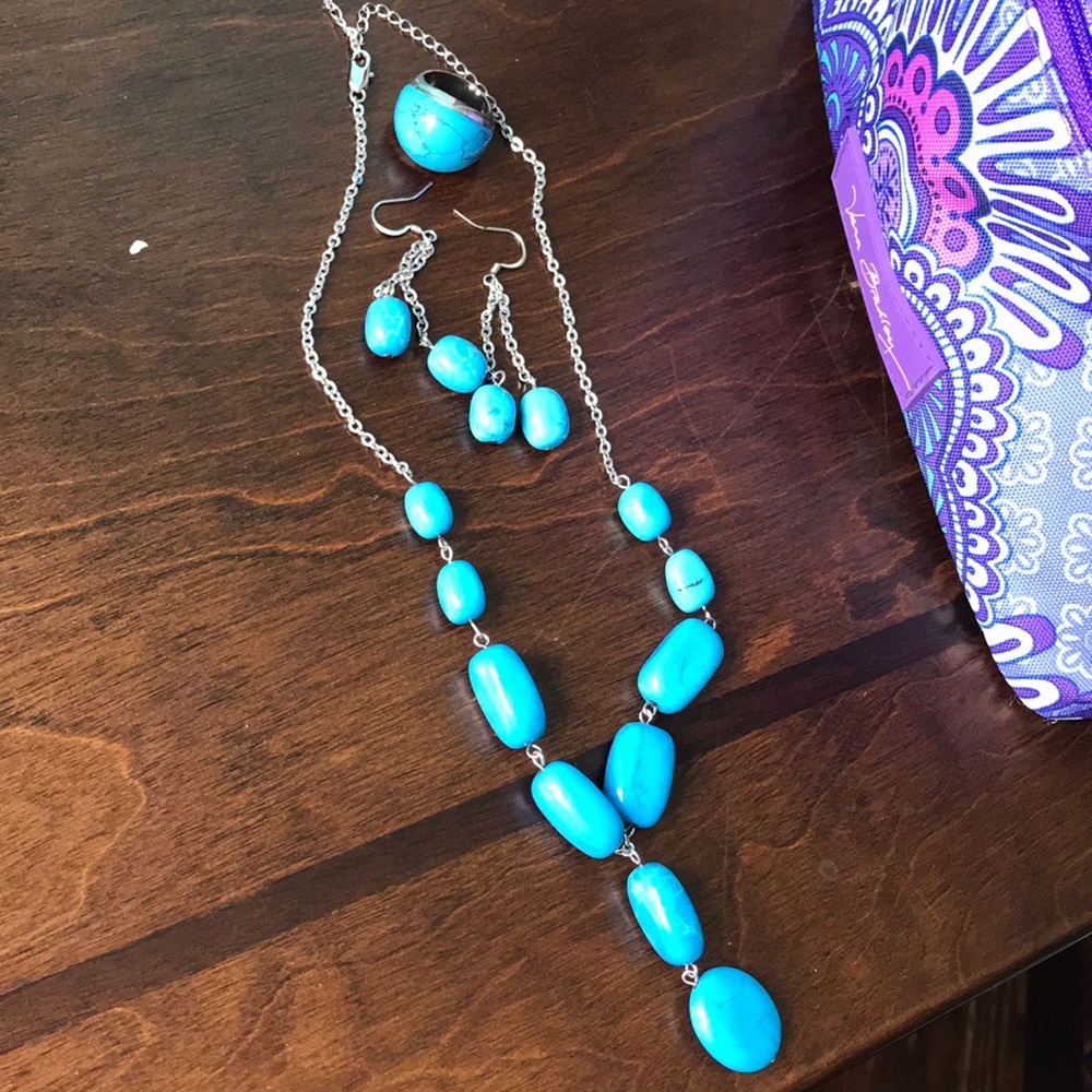 Necklace and matching earrings and ring